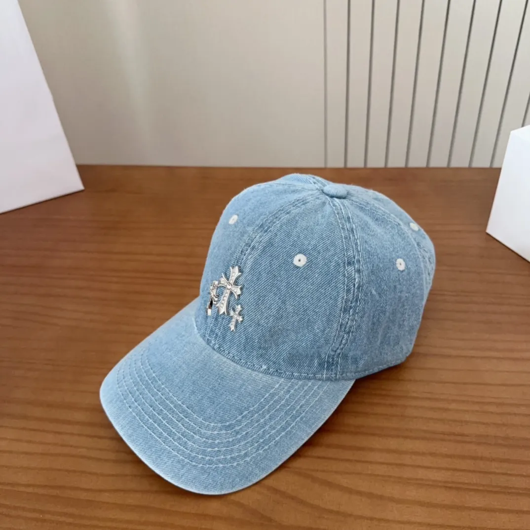 💰60 Chrome Hearts 💓Early spring Korean style fashion retro distressed hole hat wear design versatile baseball cap peaked cap